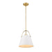 Z-Studio Matte White Heritage Brass 1 Light Pendant - Pendants