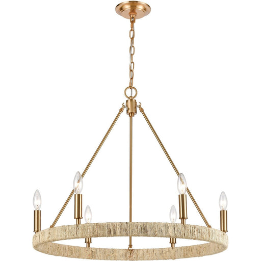 Abaca Satin Brass Chandelier - Chandeliers