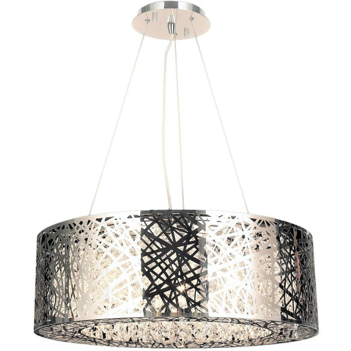 Aramis Polished Chrome Clear Crystal 10 Light Halogen Chandelier - Chandeliers