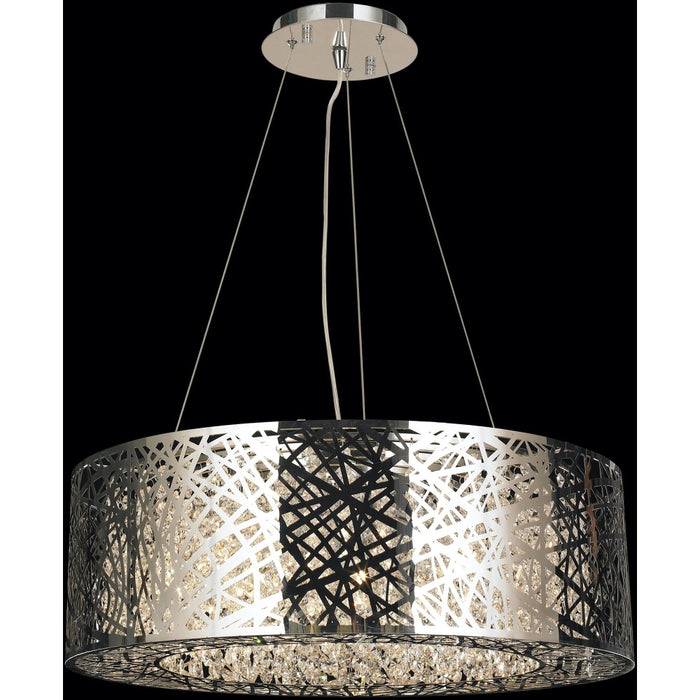 Aramis Polished Chrome Clear Crystal 10 Light Halogen Chandelier - Chandeliers