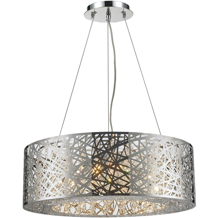 Aramis Polished Chrome Clear Crystal 12 Light Halogen Chandelier - Chandeliers