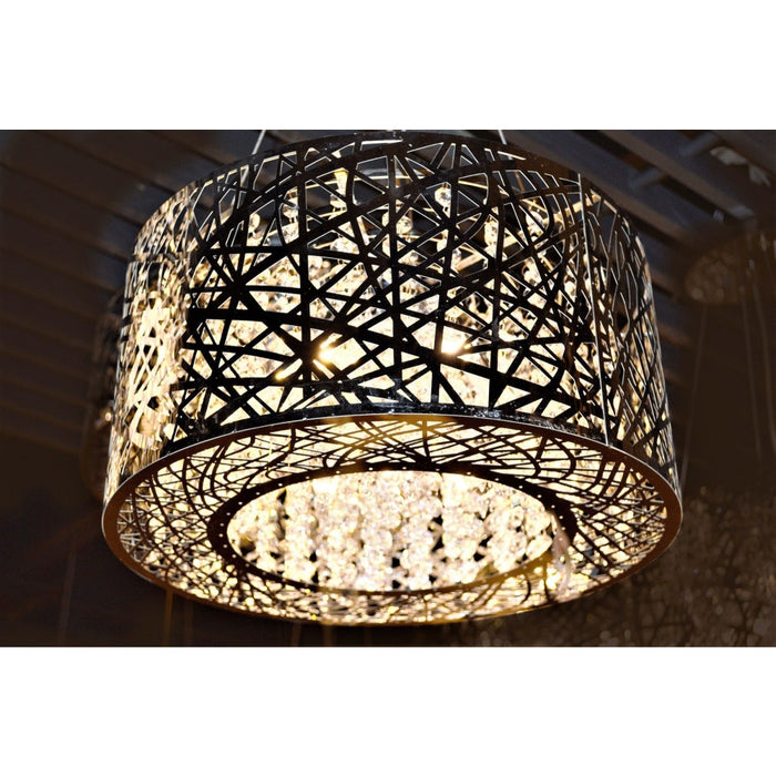 Aramis Polished Chrome Clear Crystal 12 Light Halogen Chandelier - Chandeliers
