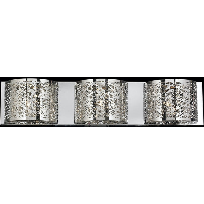 Aramis Polished Chrome Clear Crystal 3 Light Halogen Wall Sconce - Wall Sconces