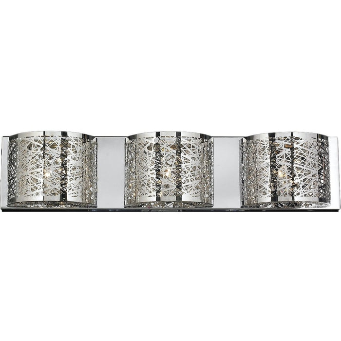 Aramis Polished Chrome Clear Crystal 3 Light Halogen Wall Sconce - Wall Sconces