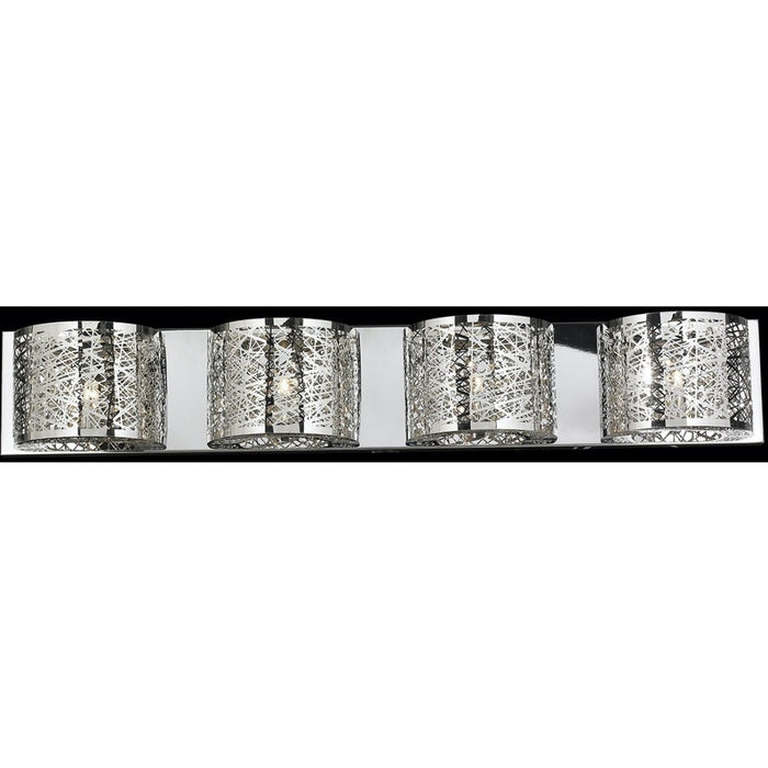 Aramis Polished Chrome Clear Crystal 4 Light Halogen Wall Sconce - Wall Sconces