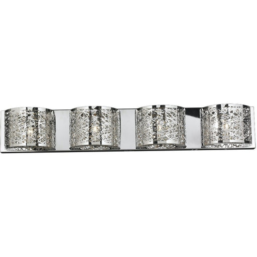 Aramis Polished Chrome Clear Crystal 4 Light Halogen Wall Sconce - Wall Sconces