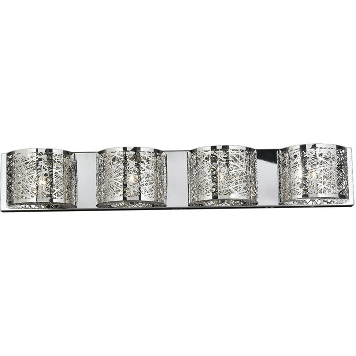 Aramis Polished Chrome Clear Crystal 4 Light Halogen Wall Sconce - Wall Sconces