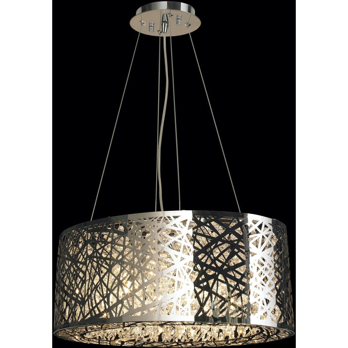 Aramis Polished Chrome Clear Crystal 8 Light Halogen Chandelier - Chandeliers