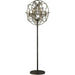 Armillary Antique Bronze Golden Teak Crystal 6 Light Table Lamp - Table Lamps