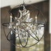 Armillary Dark Bronze Golden Teak Crystal 4 Light Chandelier - Chandeliers