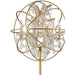 Armillary Matte Gold Clear Crystal 6 Light Table Lamp - Table Lamps