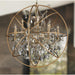 Armillary Matte Gold Golden Teak Crystal 13 Light Chandelier - Chandeliers