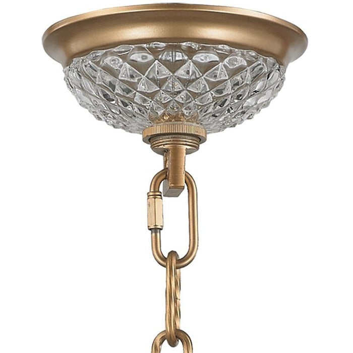 Armillary Matte Gold Golden Teak Crystal 13 Light Chandelier - Chandeliers