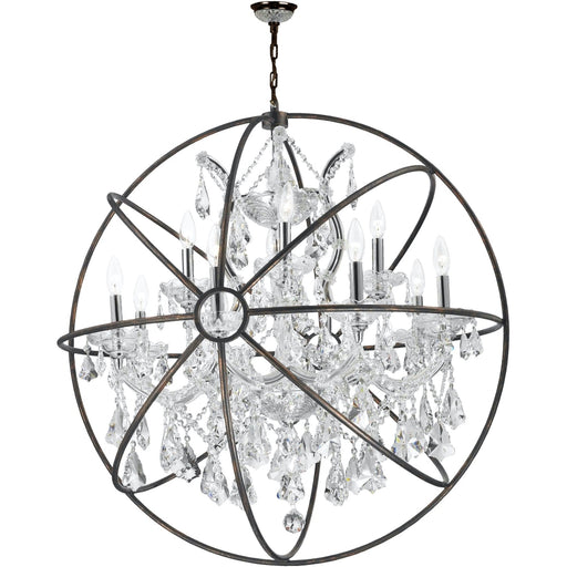 Armillary Polished Chrome Clear Crystal 13 Light Chandelier - Chandeliers