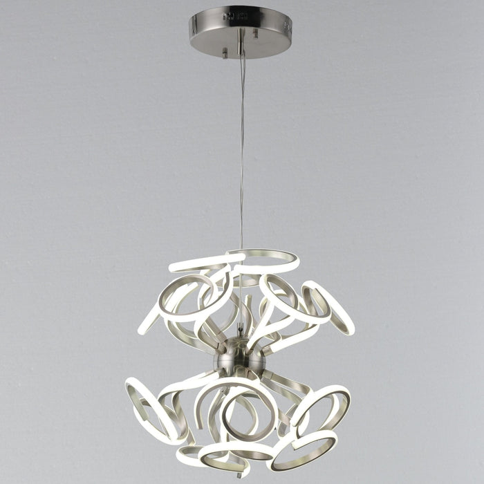 Asimov Matte Nickel 1 Light LED Chandelier - Chandeliers