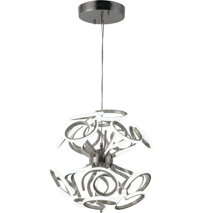 Asimov Matte Nickel 1 Light LED Chandelier - Chandeliers