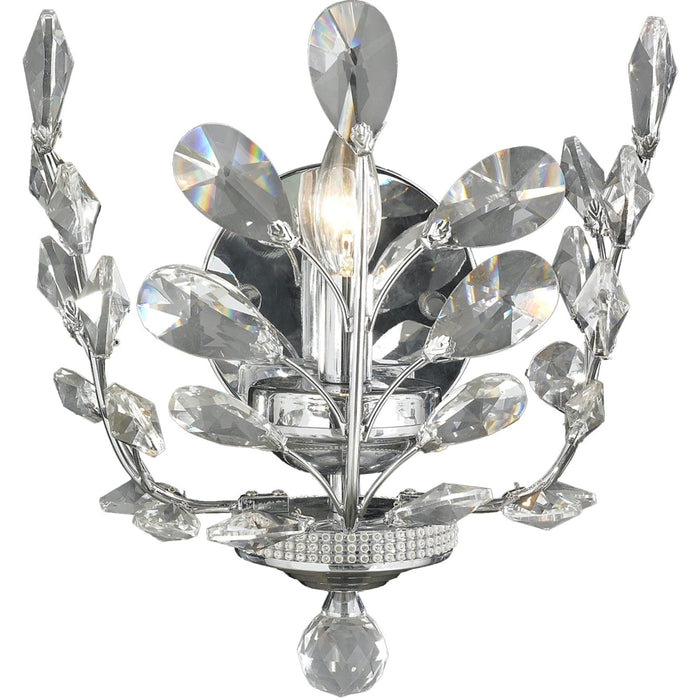 Aspen Polished Chrome Clear Crystal 1 Light Wall Sconce - Wall Sconces