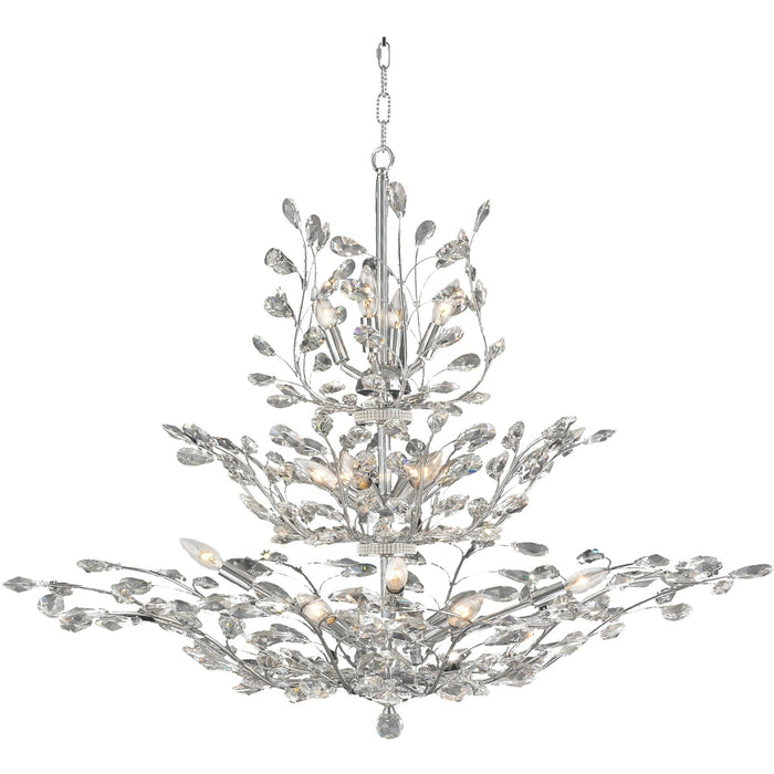 Aspen Polished Chrome Clear Crystal 18 Light Chandelier - Chandeliers