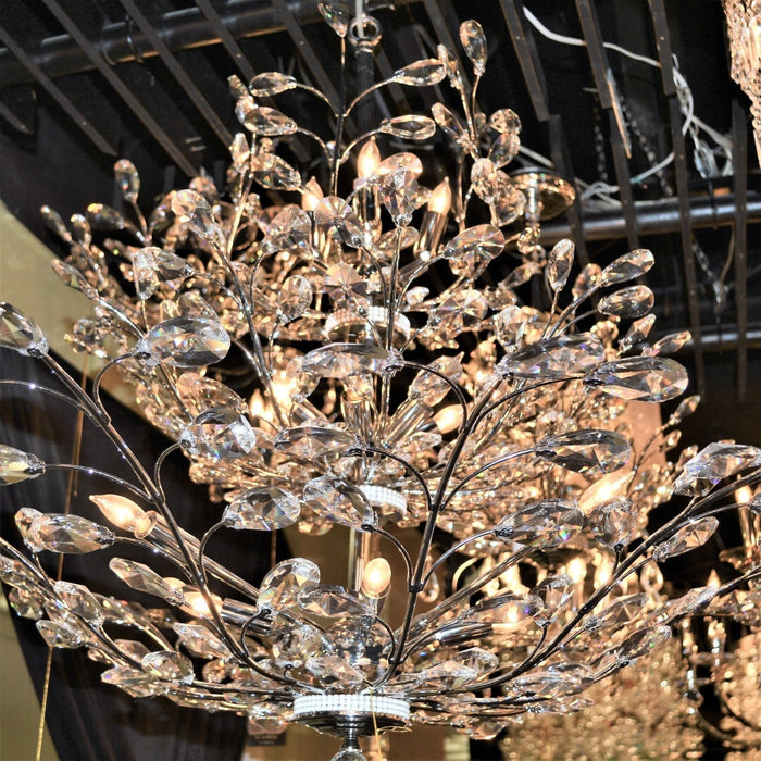 Aspen Polished Chrome Clear Crystal 18 Light Chandelier - Chandeliers