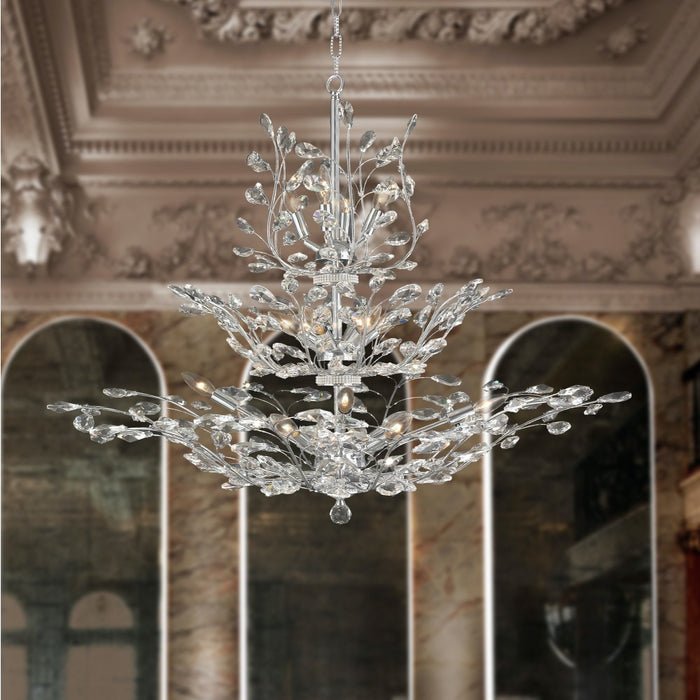 Aspen Polished Chrome Clear Crystal 18 Light Chandelier - Chandeliers