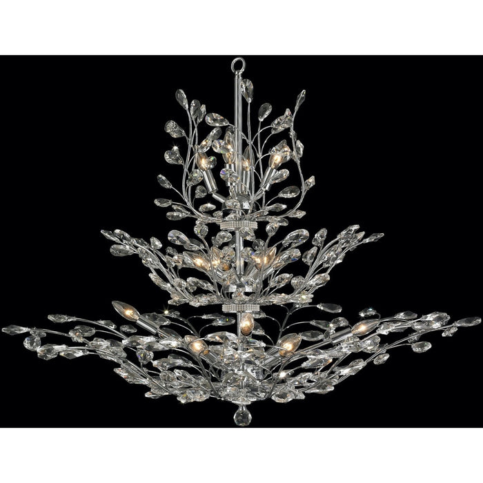 Aspen Polished Chrome Clear Crystal 18 Light Chandelier - Chandeliers