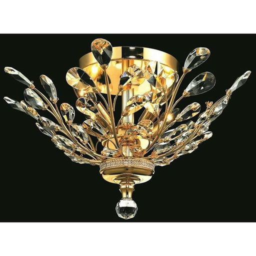 Aspen Polished Chrome Clear Crystal 4 Light Semi-Flushmount - Semi-Flushmounts