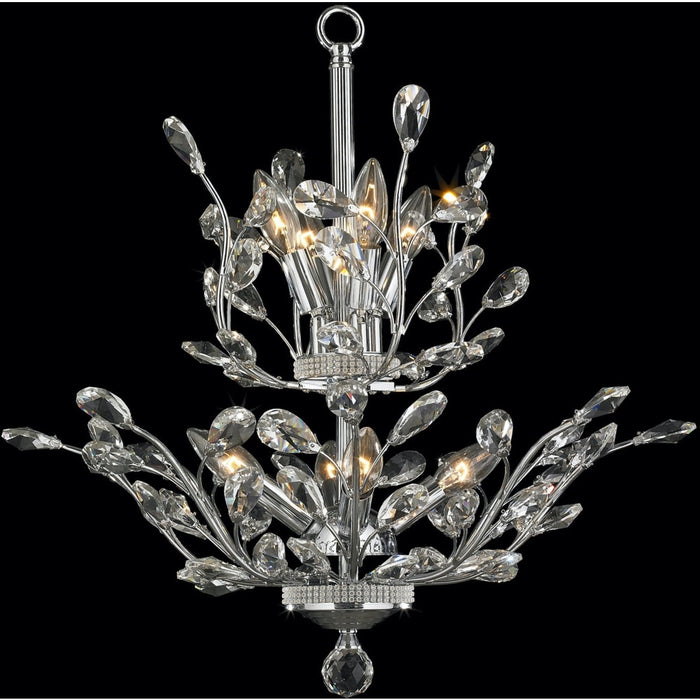 Aspen Polished Chrome Clear Crystal 8 Light Chandelier - Chandeliers