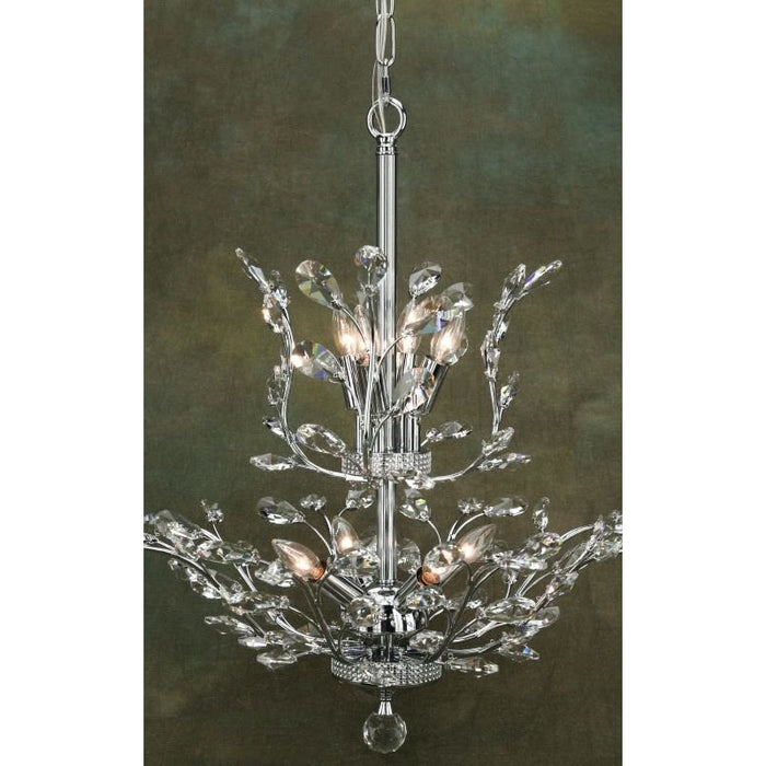 Aspen Polished Chrome Clear Crystal 8 Light Chandelier - Chandeliers
