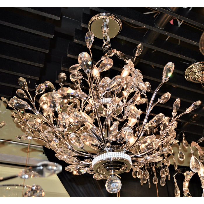 Aspen Polished Chrome Clear Crystal 8 Light Chandelier - Chandeliers