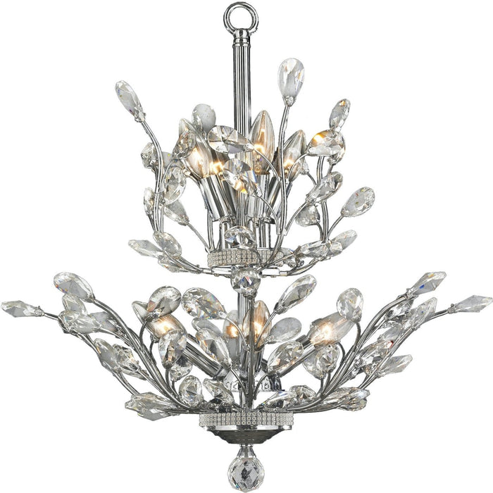 Aspen Polished Chrome Clear Crystal 8 Light Chandelier - Chandeliers