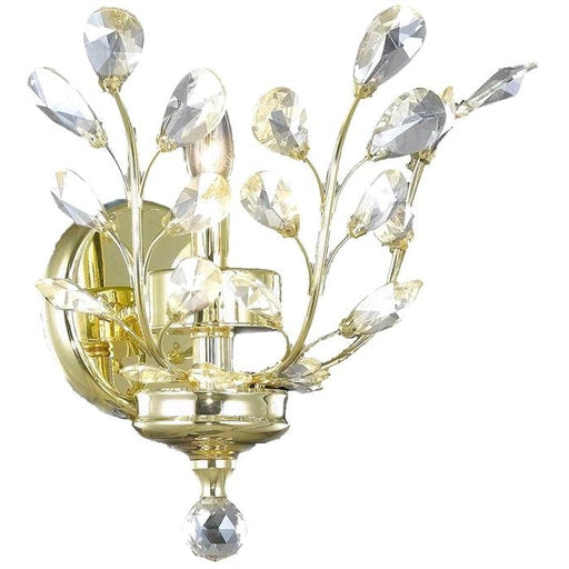 Aspen Polished Gold Clear Crystal 1 Light Wall Sconce - Wall Sconces