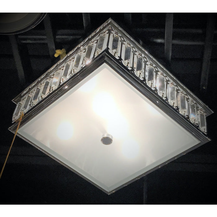 Athens Polished Chrome Clear Crystal 6 Light Flushmount - Flushmounts
