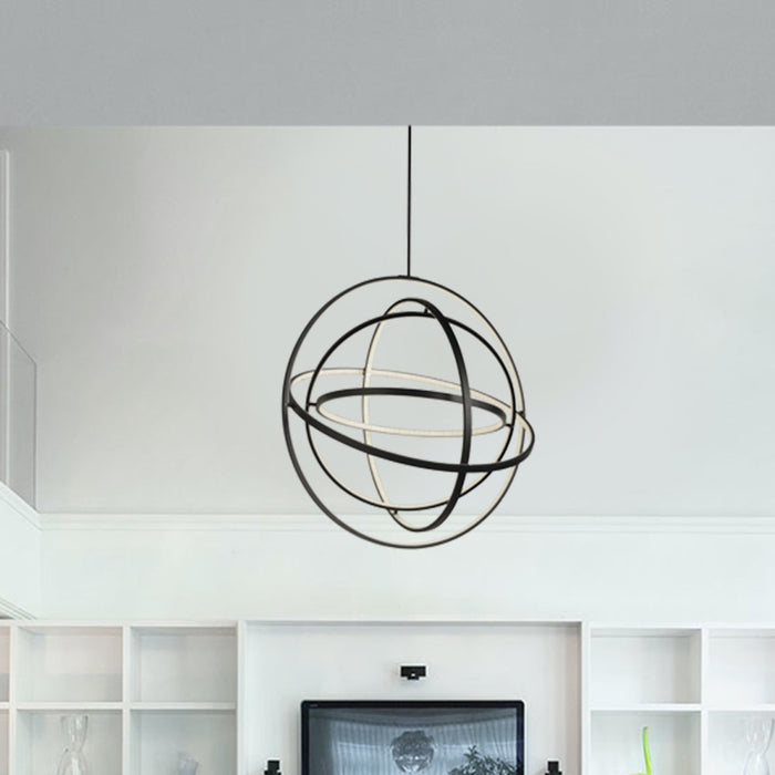 Atom Matte Black 1 Light LED Chandelier - Chandeliers