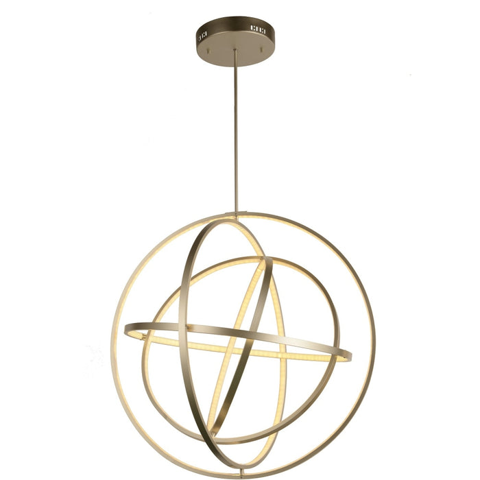Atom Matte Nickel 1 Light LED Chandelier - Chandeliers
