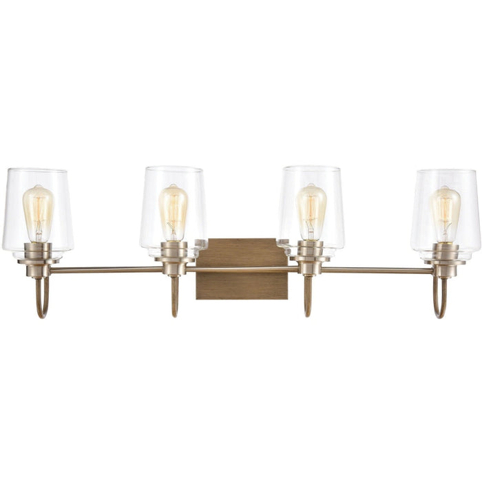 Bakersfield Light Wood Satin Nickel Vanity Light - Bath & Vanity