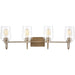 Bakersfield Light Wood Satin Nickel Vanity Light - Bath & Vanity
