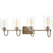 Bakersfield Light Wood Satin Nickel Vanity Light - Bath & Vanity