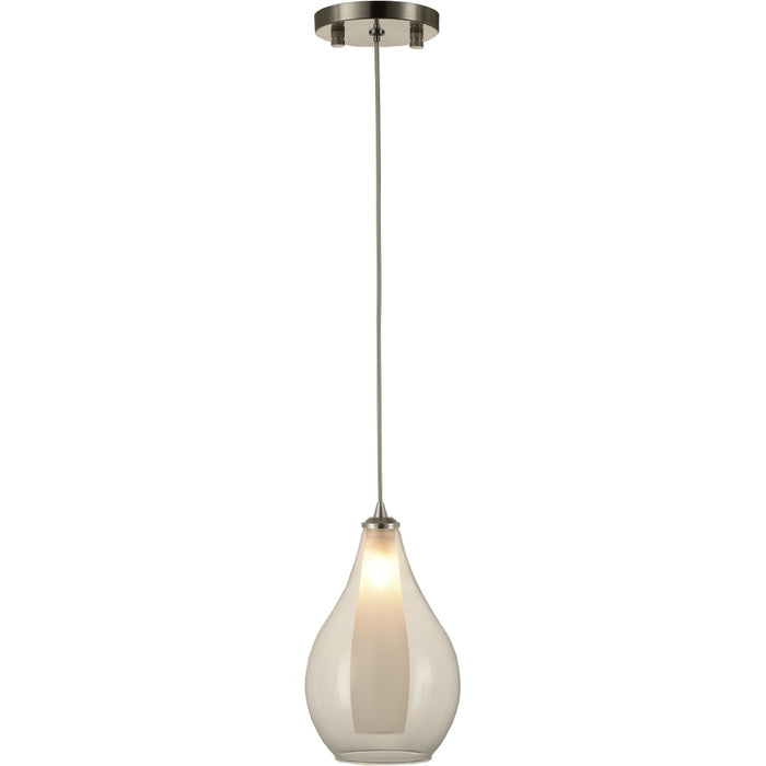 Botella Matte Nickel Clear Glass 1 Light Halogen Pendant - Pendants