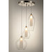Botella Matte Nickel Clear Glass 3 Light Halogen Pendant - Pendants