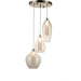 Botella Matte Nickel Clear Glass 3 Light Halogen Pendant - Pendants