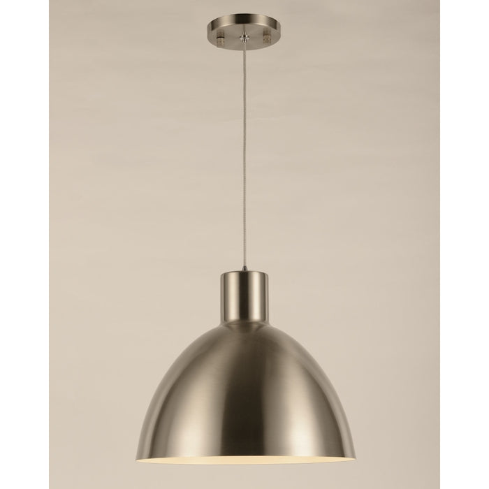 Bowery Matte Nickel 1 Light LED Pendant - Pendants