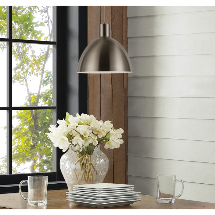 Bowery Matte Nickel 1 Light LED Pendant - Pendants