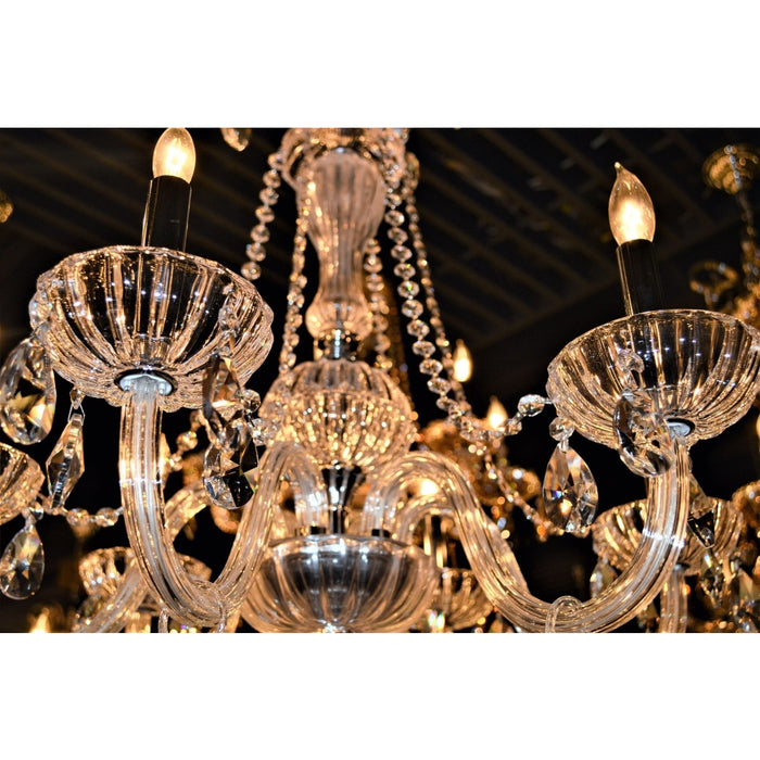 Carnivale Polished Chrome Clear Crystal 6 Light Chandelier - Chandeliers