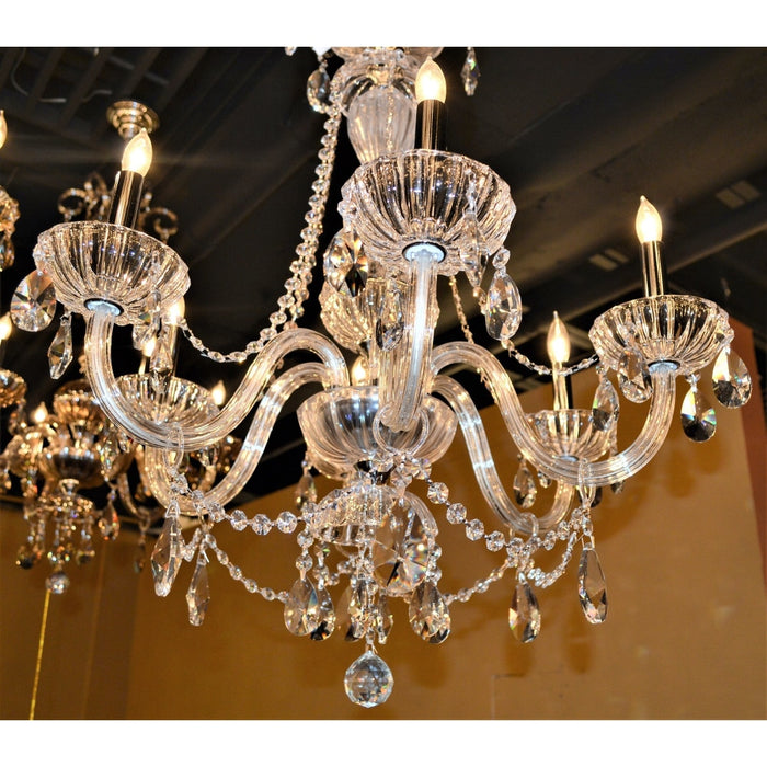Carnivale Polished Chrome Clear Crystal 6 Light Chandelier - Chandeliers