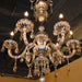 Carnivale Polished Chrome Golden Teak Crystal 6 Light Chandelier - Chandeliers