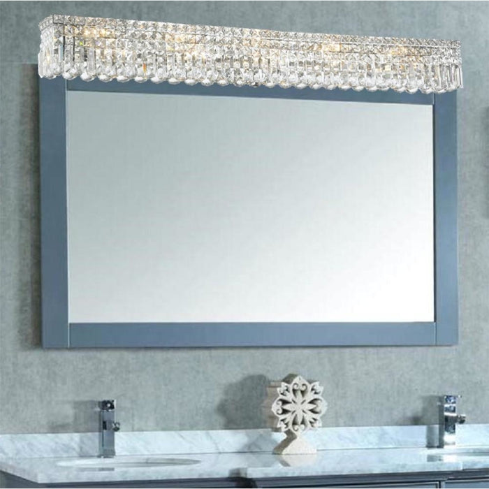 Cascade Polished Chrome Clear Crystal 10 Light Vanity Bath - Vanity Bath