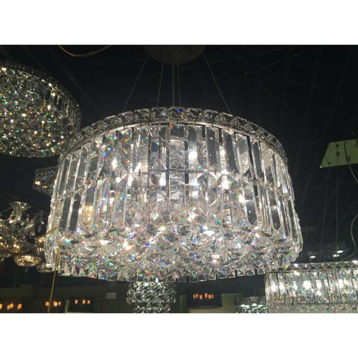 Cascade Polished Chrome Clear Crystal 12 Light Chandelier - Chandeliers