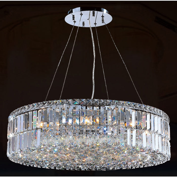 Cascade Polished Chrome Clear Crystal 12 Light Chandelier - Chandeliers