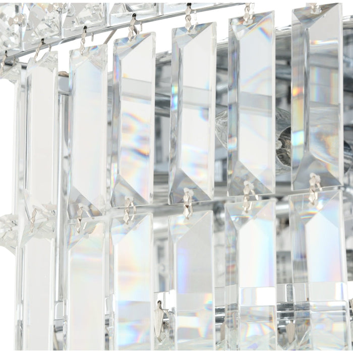 Cascade Polished Chrome Clear Crystal 12 Light Chandelier - Chandeliers