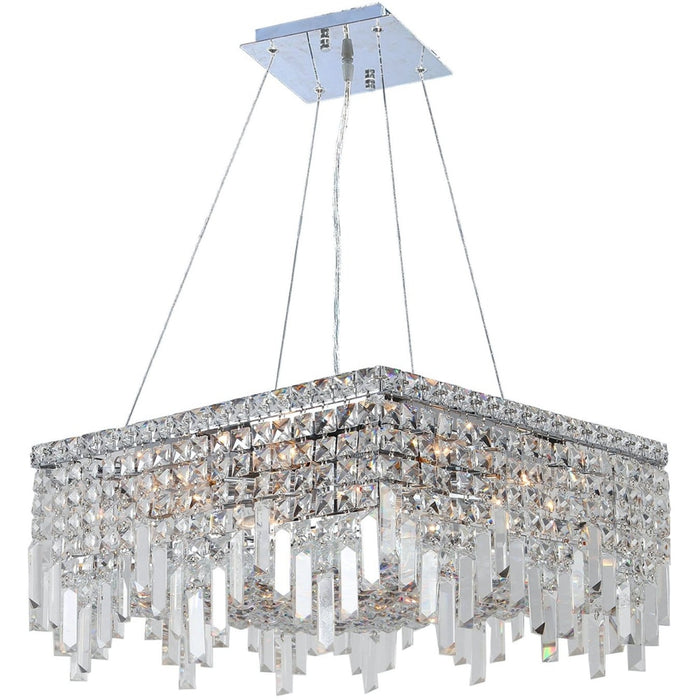 Cascade Polished Chrome Clear Crystal 12 Light Chandelier - Chandeliers